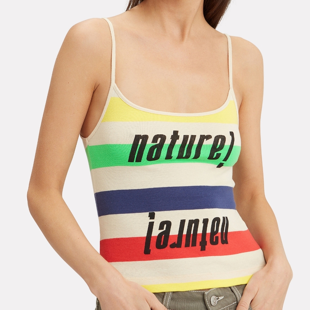 Ganni nature tank top L NWOT